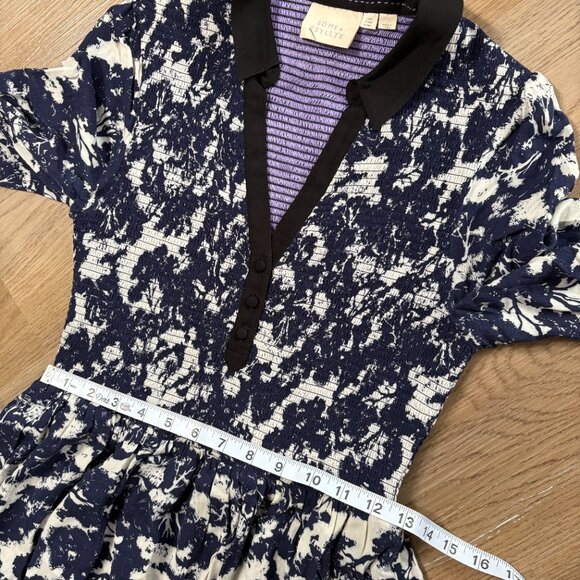 Anthropologie Sketchbook Shirt Dress size 6 P petite Edme & Esyllte navy white S - Picture 9 of 10